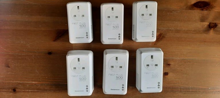 Sagemcom Fast Plug 500 Premium Powerline Network Pass-Through Plugs