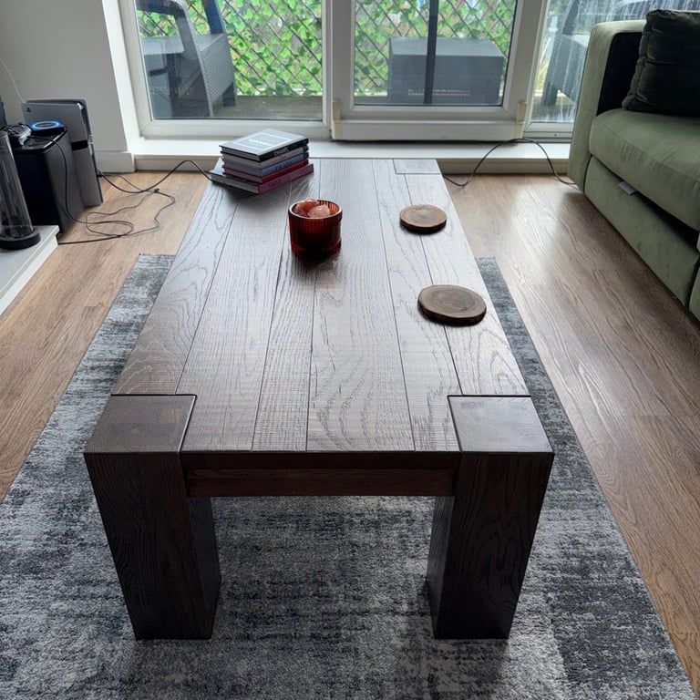 Bentley Designs Grey Logan Fumed Oak Coffee Table