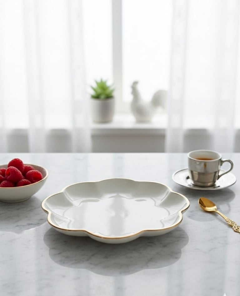 image for Luxury Golden Floral Plate