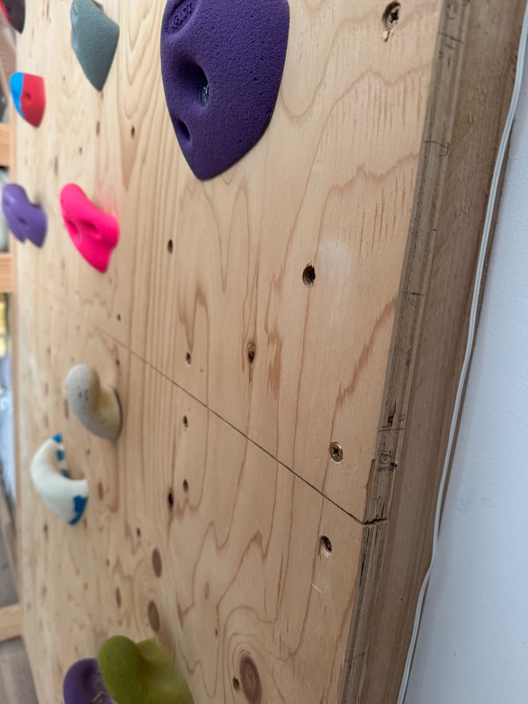 Climbing wall with 22 boulder holds