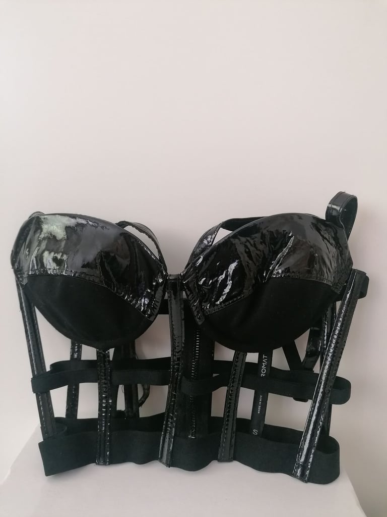 image for Harness bustier- Black- Leather- New