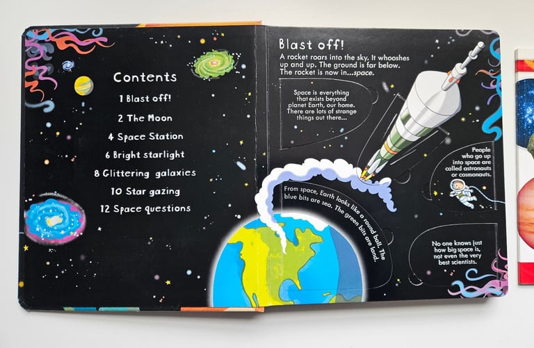 3 x Kids Space Books Bundle Usborne Look Inside Flap Book