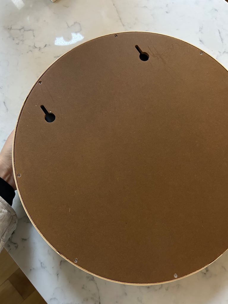 Vintage Midcentury Modern Round Mirror With Shelf