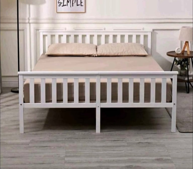 image for King shaker style bed and mattress 