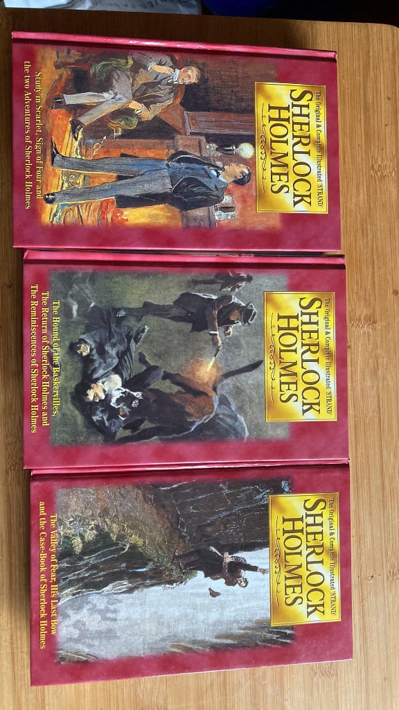 THE ORIGINAL AND COMPLETE ILLUSTRATED SHERLOCK HOLMES : 3 VOLUME BOOK SET 