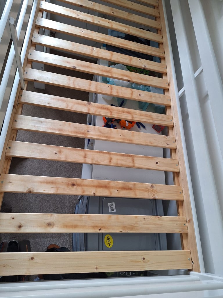 Mid sleeper shorty child bed frame white with kids mattress