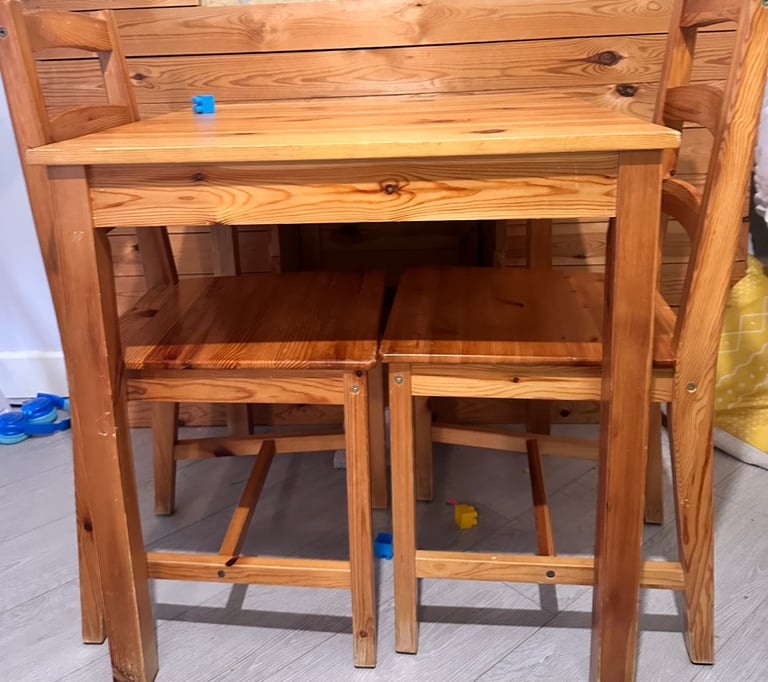 image for Wooden table and 2 chairs