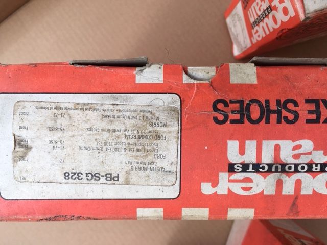 Ford Cortina 1300 & 1600 REAR brake shoes NOS (New Old Stock) still boxed