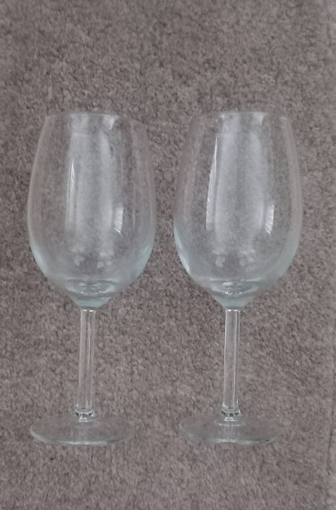 image for 2 Large Wine Glasses. 8" approx high. 