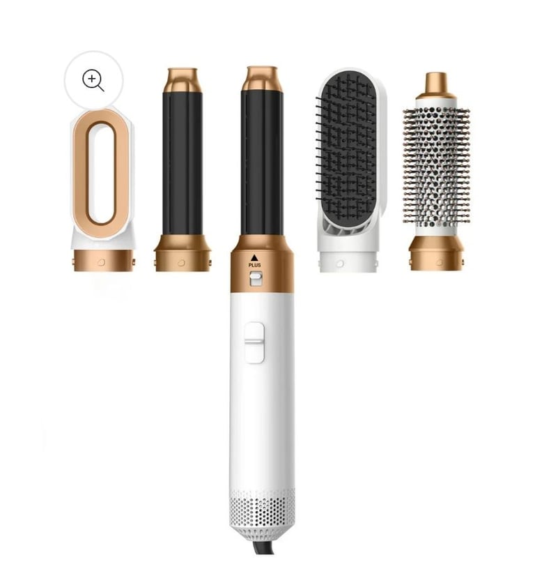TP 5 in 1 hair dryer and styler - White & Gold - 5 pcs