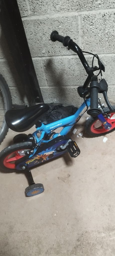 image for Apollo Monster Truck 12" Kids Bike - Blue with Stabilisers - Used