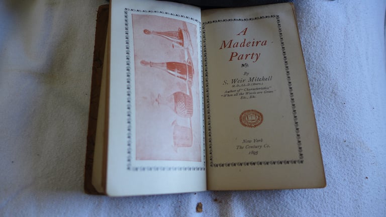 COLLECTABLE SMALL ANTIQUE LEATHER-BOUND BOOK: A MADEIRA PARTY. BY SILAS WEIR MITCHELL