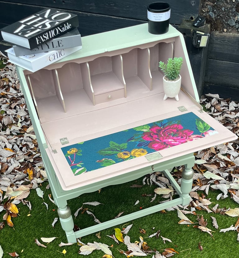 Antique Writing Bureau £150 Sage and Blush