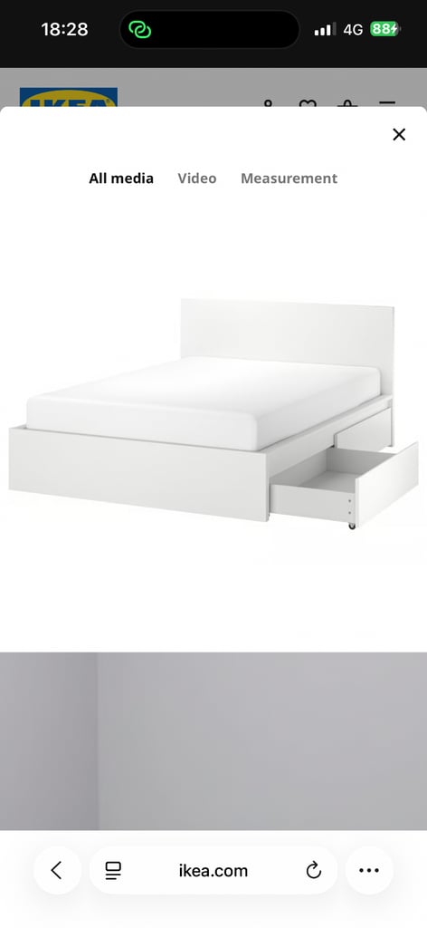 Double bed frame with 2 storage box from IKEA. 