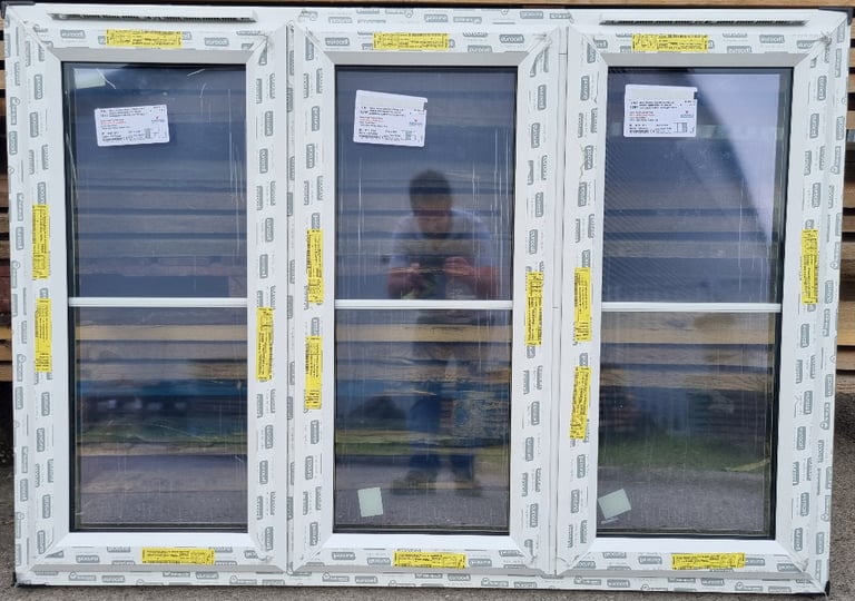 image for New UPVC Double Glazed White Window 1570mm W x 1110mm H Clear Glass