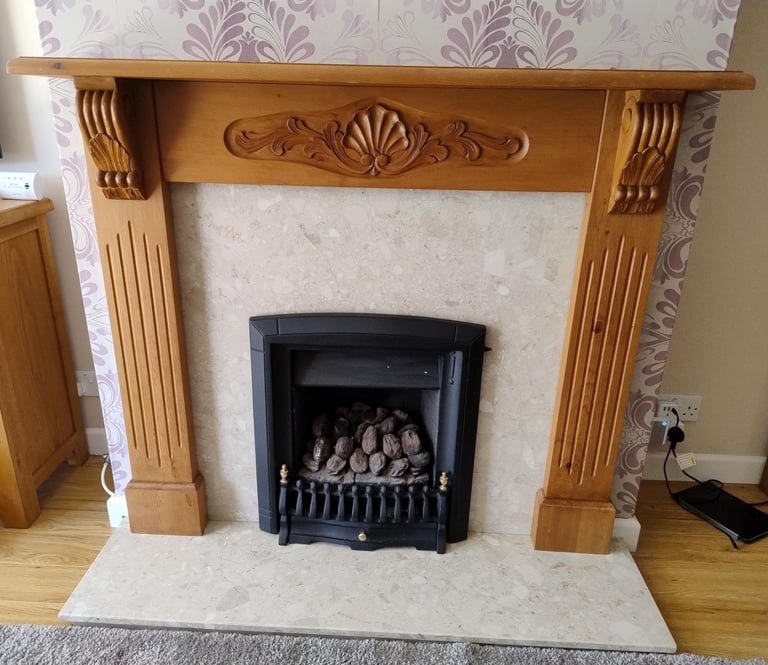 Ornate Pine fire surround