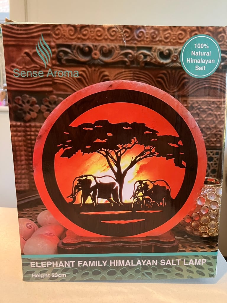 Sense Aroma Himalayan Salt Lamp Elephant Family design brand new boxed