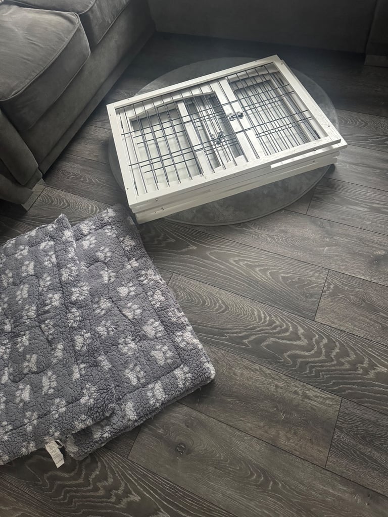 White Wooden 80cm Dog Crate Cage For Sale Puppy Training Pen Enclosure Bed