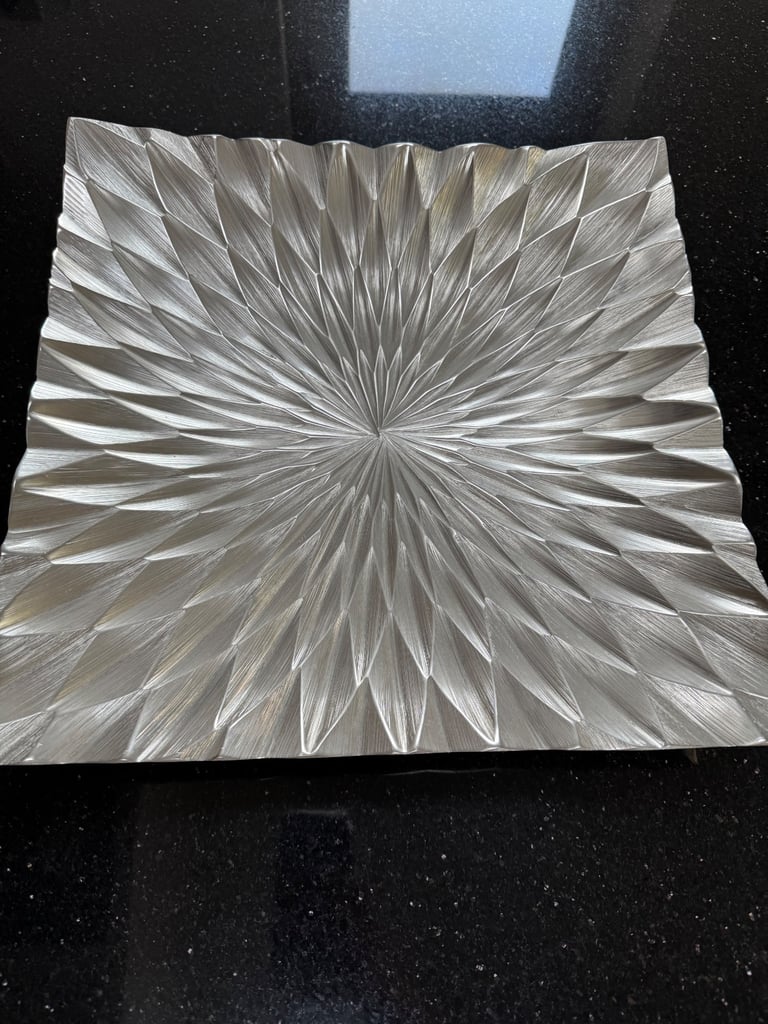 image for Decorative Silver Plate - table piece - bowl / plate 48cm x 48cm