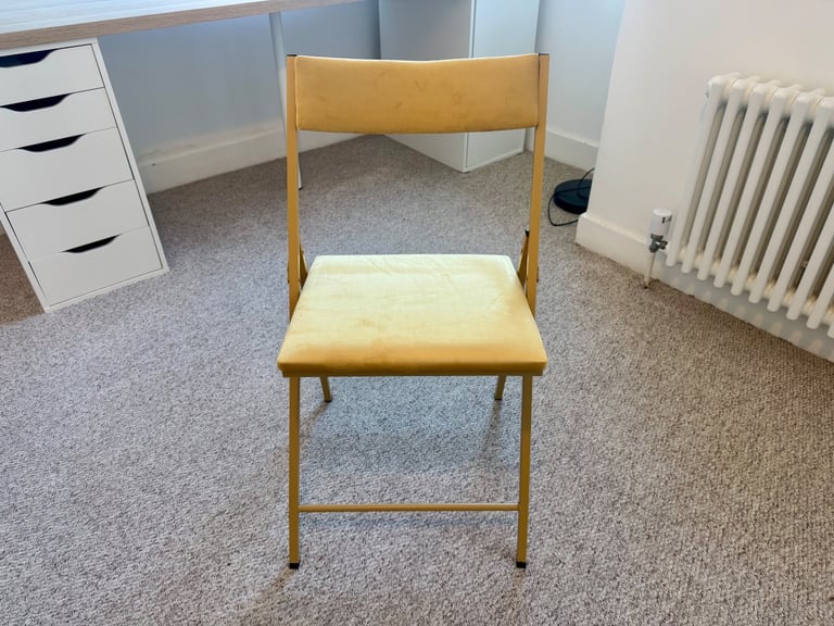 image for 6 folding chairs from Dunelm, velvet back and seat, gold color