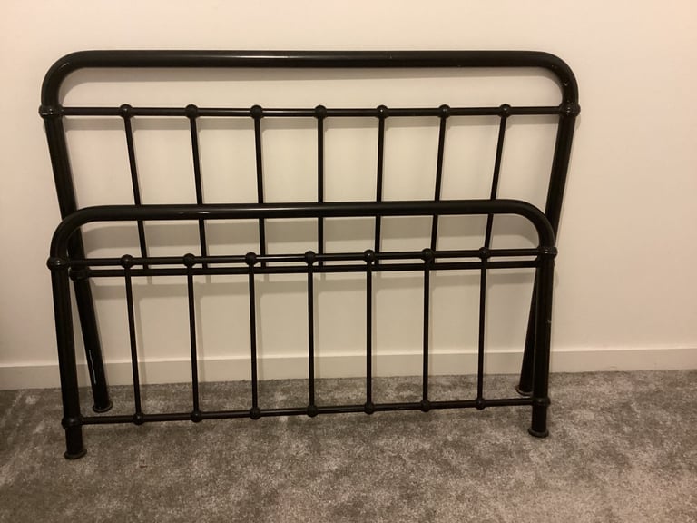 image for Small Double black metal bed frame 