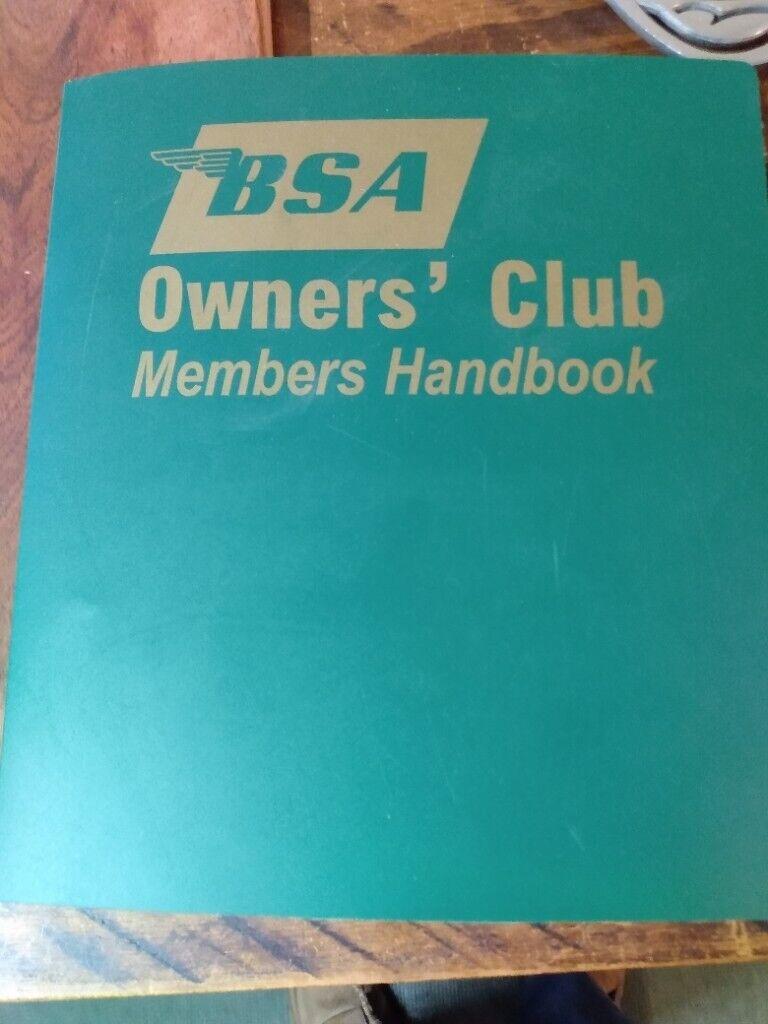 BSA Owners' Club Owner Club Members Handbook 1984