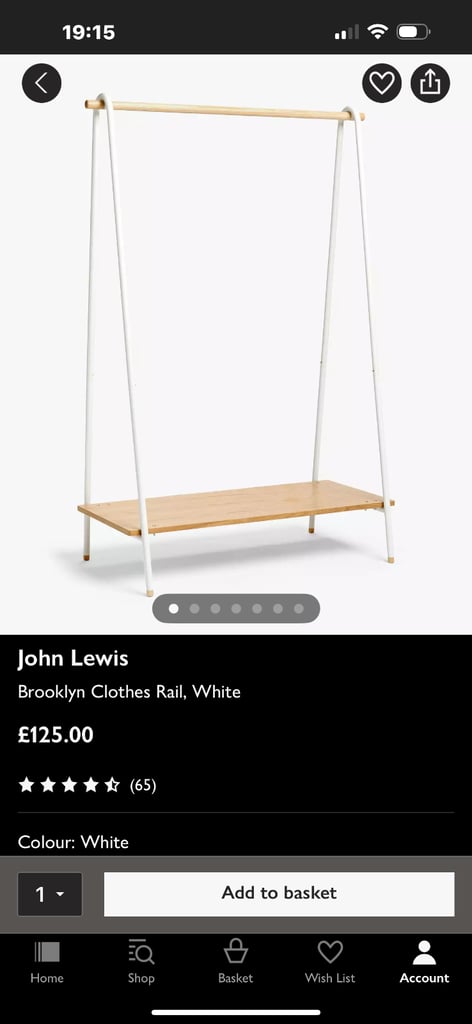 John Lewis Clothes rail 