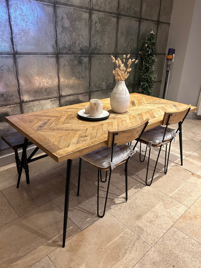 image for Swoon “Kyoto” 6-Seater Dining Set - Table, 2 Chairs & Bench