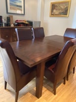 G Plan Dark wood Dining Table and chairs 