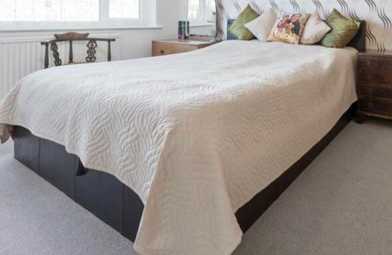 image for ** The Faux Brown Leather King/Double Ottoman Bed is a stylish and practical storage 