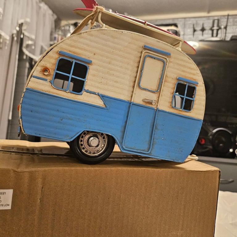 Tin model caravan
