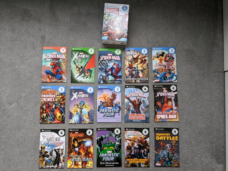 Marvel 15 book collection level 1-4 (spiderman, X-Men, iron man etc)