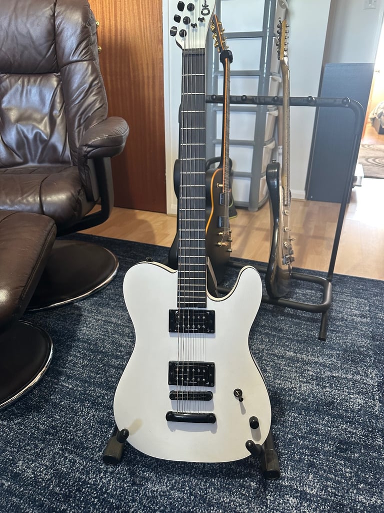 Charvel Joe Duplantier signature guitar in Satin white