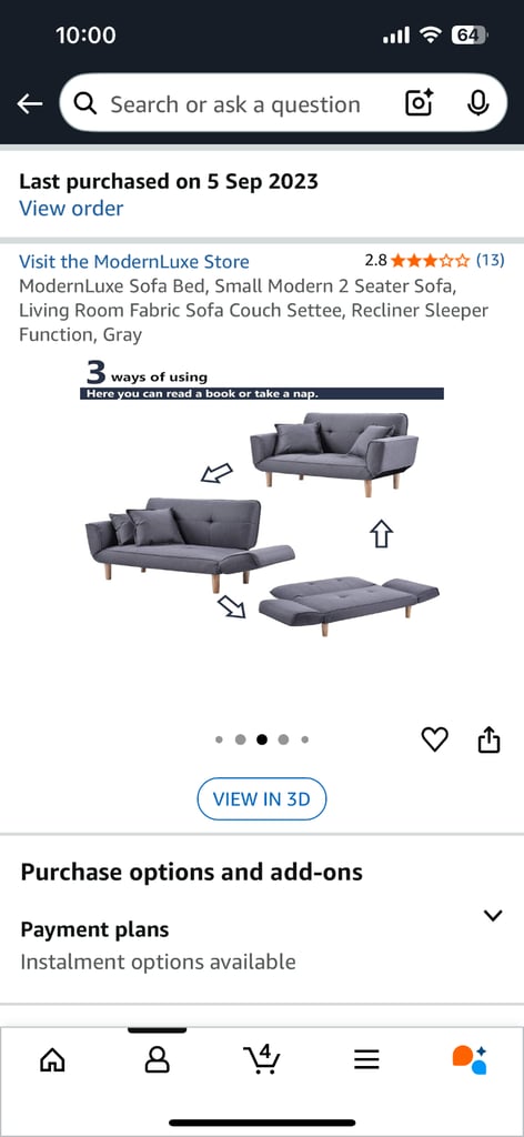 Mondeluxe sofa bed 