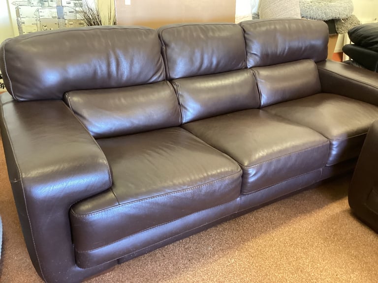 image for Sofitalia two brown leather couches sofas 