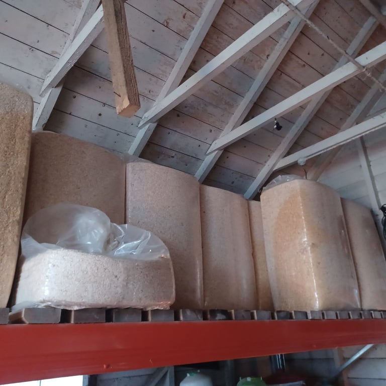 Bags of saw dust shavings