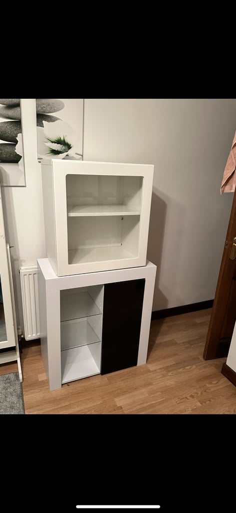 IKEA Besta Unit & White Gloss unit with Black door 