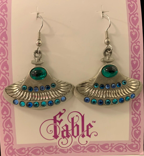 image for Rare Silver and Pewter UFO earrings