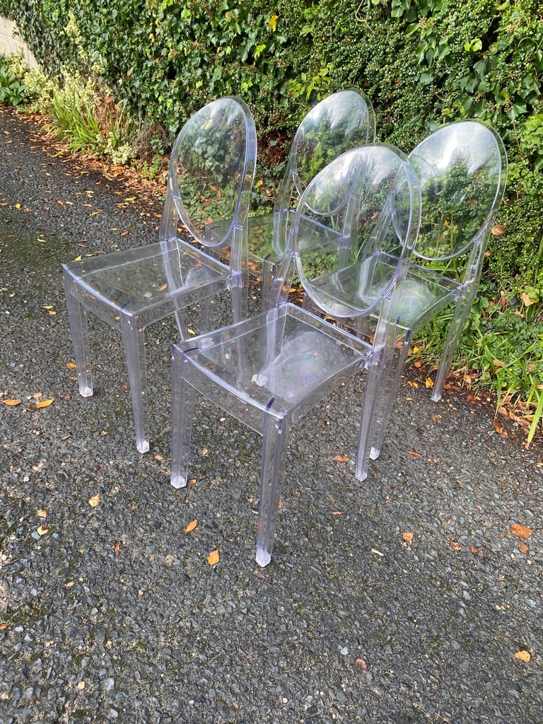 image for Matching Set of 4 Stackable Ghost Chairs