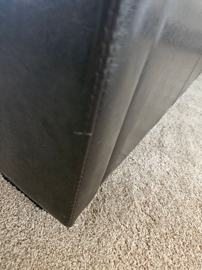 King Faux Leather Bed with King Mattress
