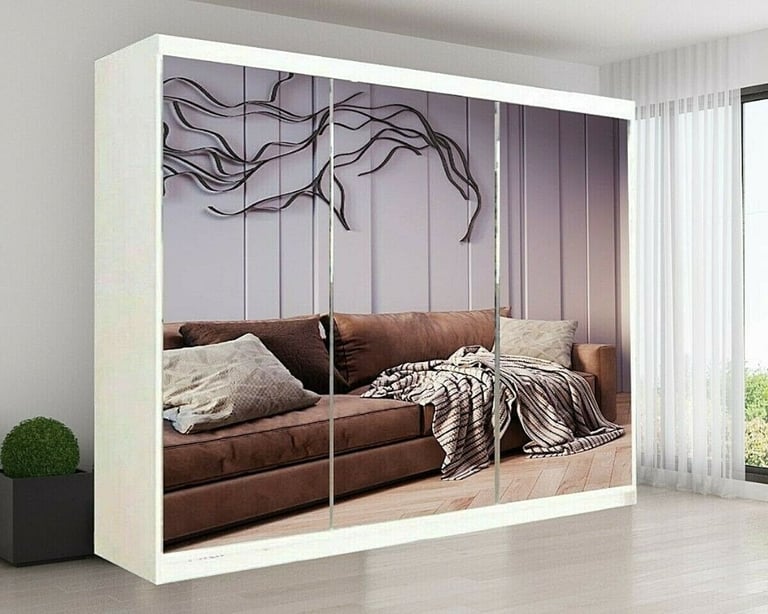 SALE ON Brand New 3/2 Doors Sliding Wardrobe Matte Finish with Mirrors in 6 diff Sizes