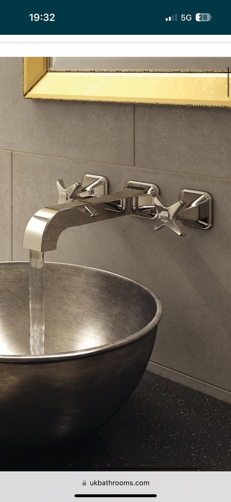 image for Bristan Glorious Wall Mounted Basin Mixer Tap - GLR WMBAS C
