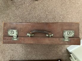 Two vintage leather suitcases 