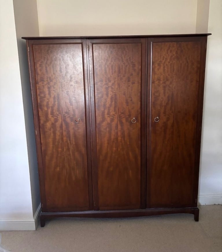image for Stag Minstrel triple door mahogany wardrobe with shelving shelves storage DELIVERY POSSIBLE 
