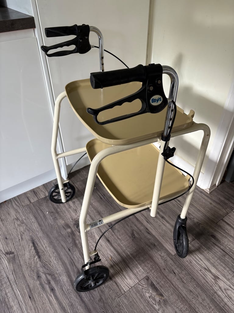 Wheeled Trolley with trays and hand brakes 