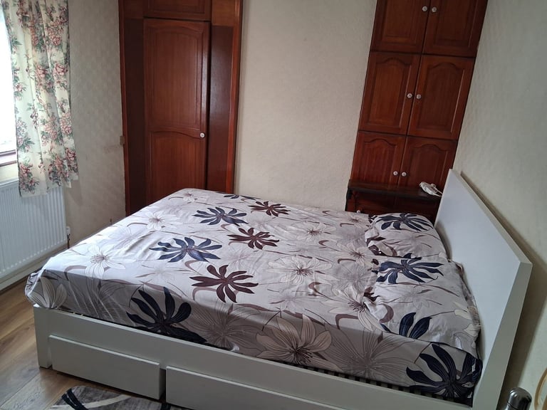 (IKEA)King side beds with mattress and storage boxes. Chester Drawers 