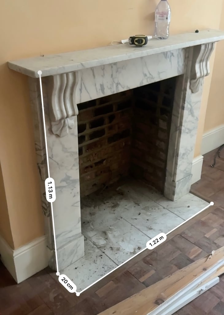 image for Marble Fireplace Surround with Hearth – Classic Design