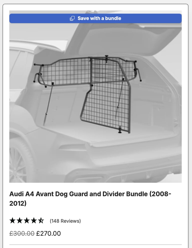 Travall Audi A4 Avant Dog Guard and Divider Bundle (2008-2012)