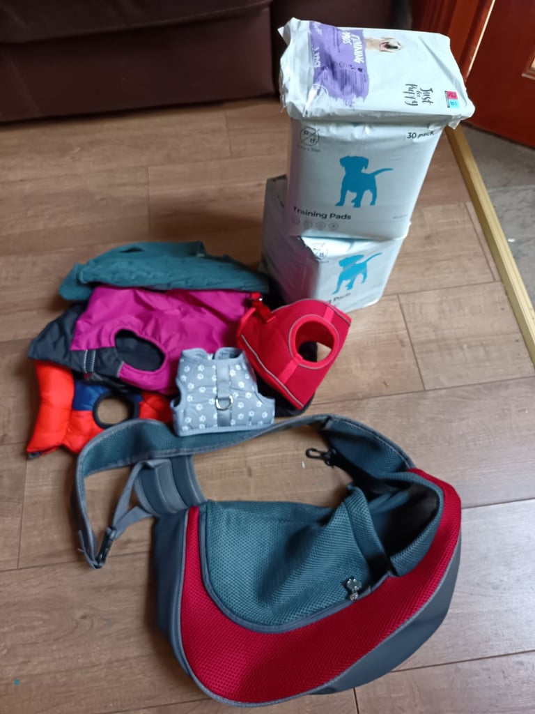 Puppy carrier and coats