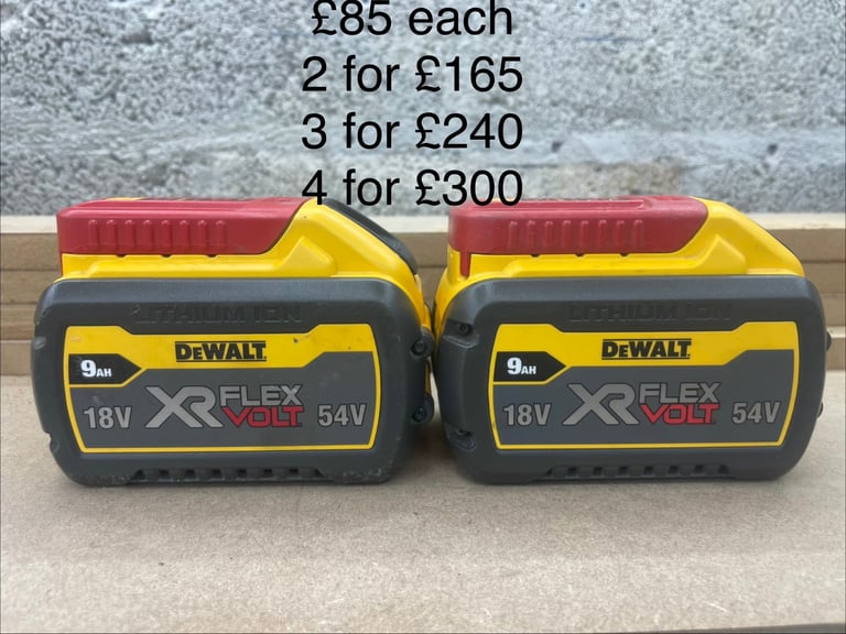 Dewalt 9Ah Flexvolt batteries 